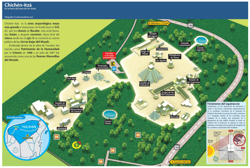 Mexico Chichen Itza Map