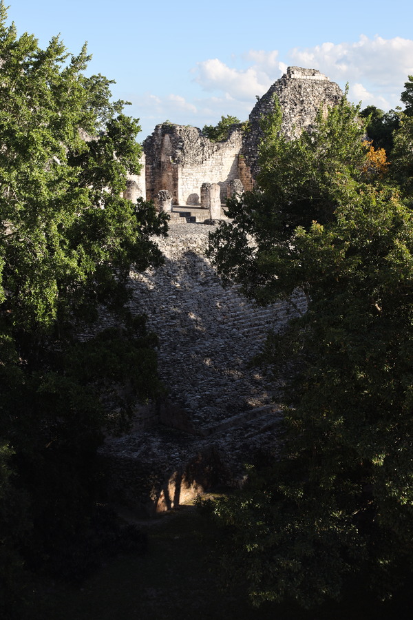 Structura IX at Becán Mexico – main pyramid overlooking the archaeological site