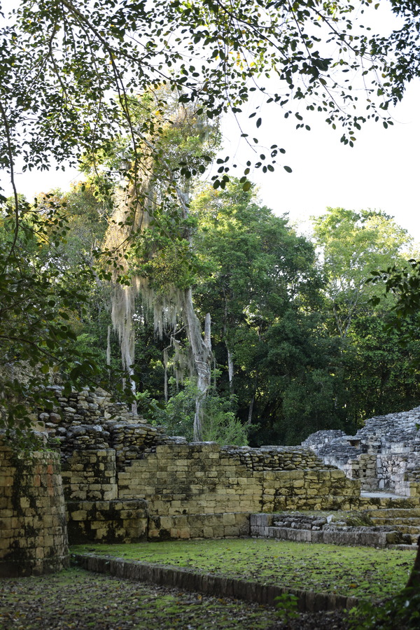 Structura X in the Western Plaza of Becán Mexico – detailed Mayan stonework