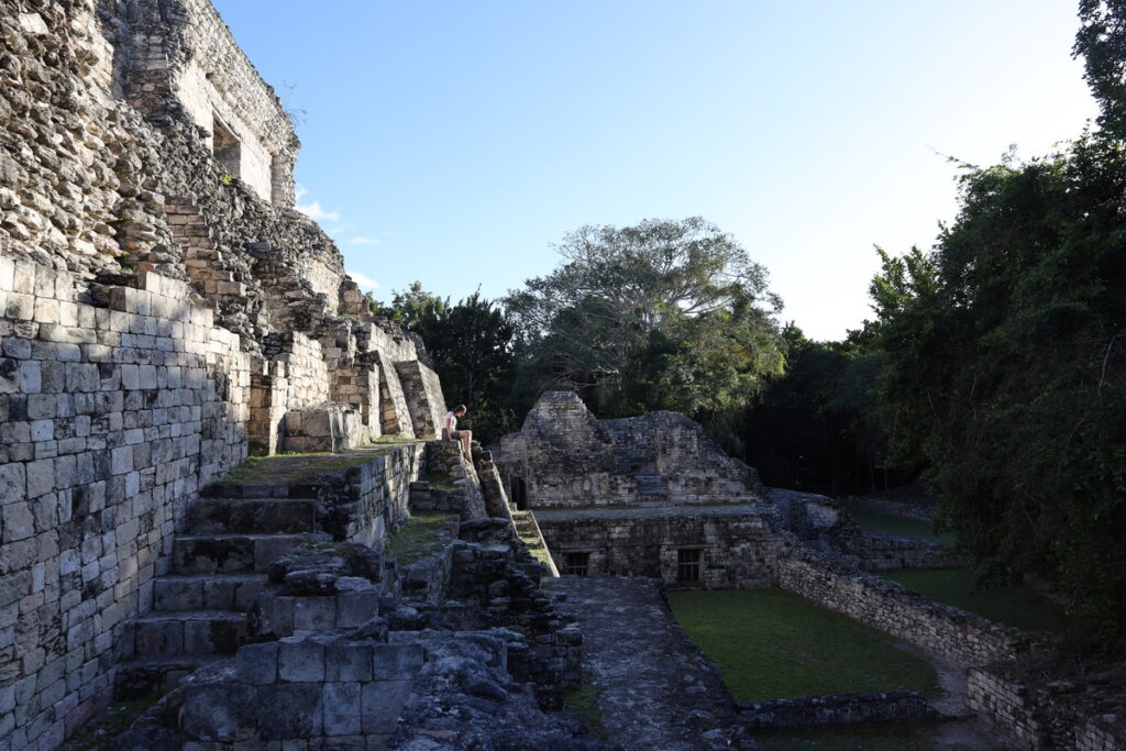 Structura X in the Western Plaza of Becán Mexico – detailed Mayan stonework