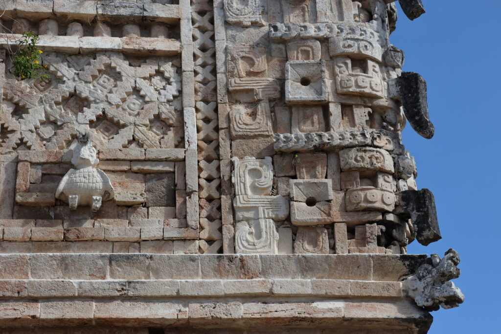 Quadrangle of Birds at Uxmal Mexico – detailed Mayan carvings and Puuc architecture